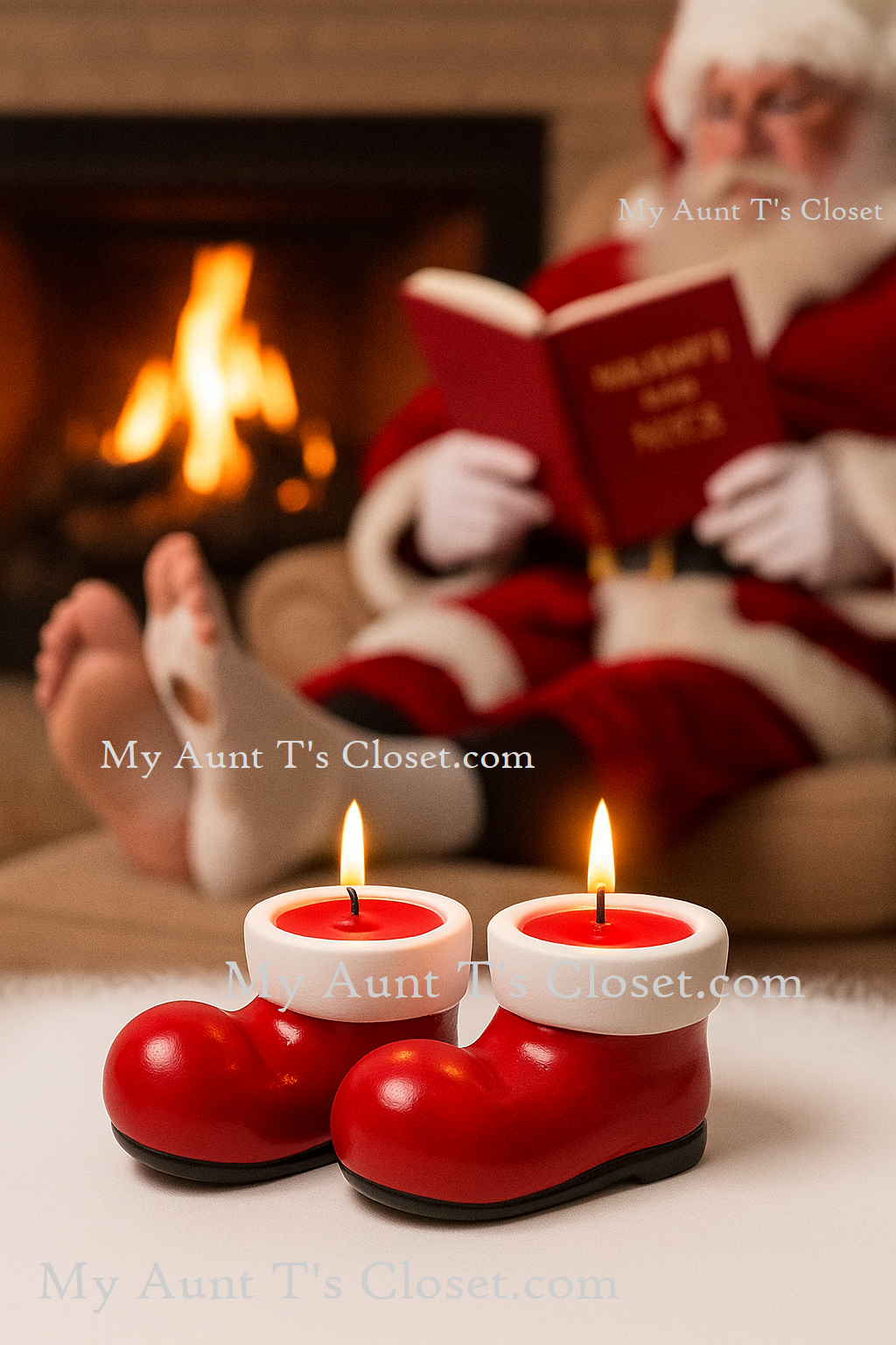 Santa's Boots Tealight Candle Holder