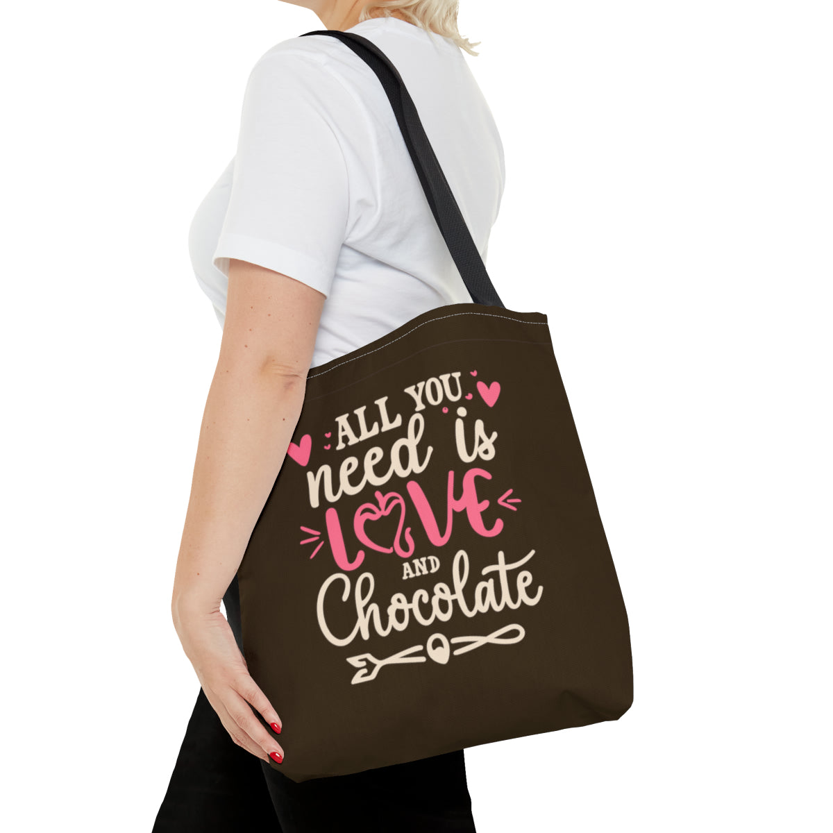 Love and Chocolate, Brown Tote Bag