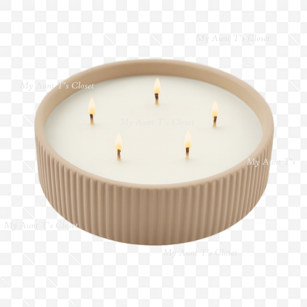 Hand-Crafted Ribbed Concrete Bowl