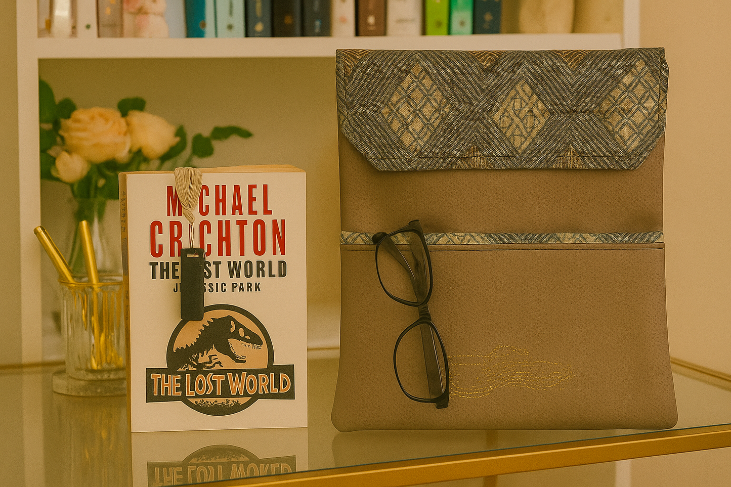 Luxury Faux Leather Book Sleeve – Taupe (10" x 12")