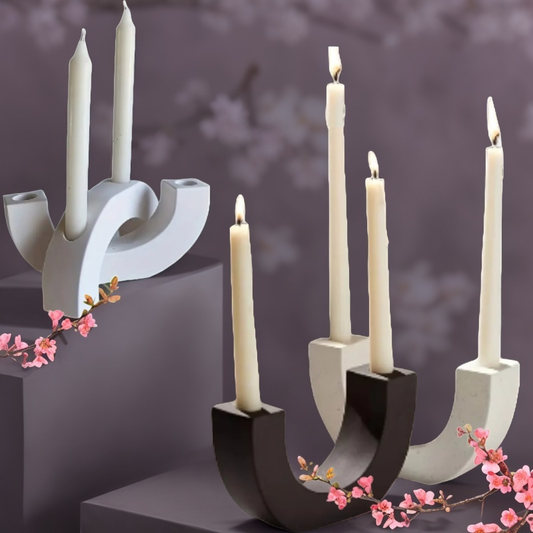 U-Shaped Concrete Candle Holder