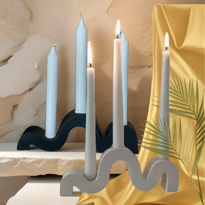 3 Tier Wavy Concrete Candle Holder