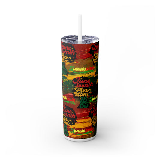 Juneteenth, Skinny Tumbler with Straw, 20oz