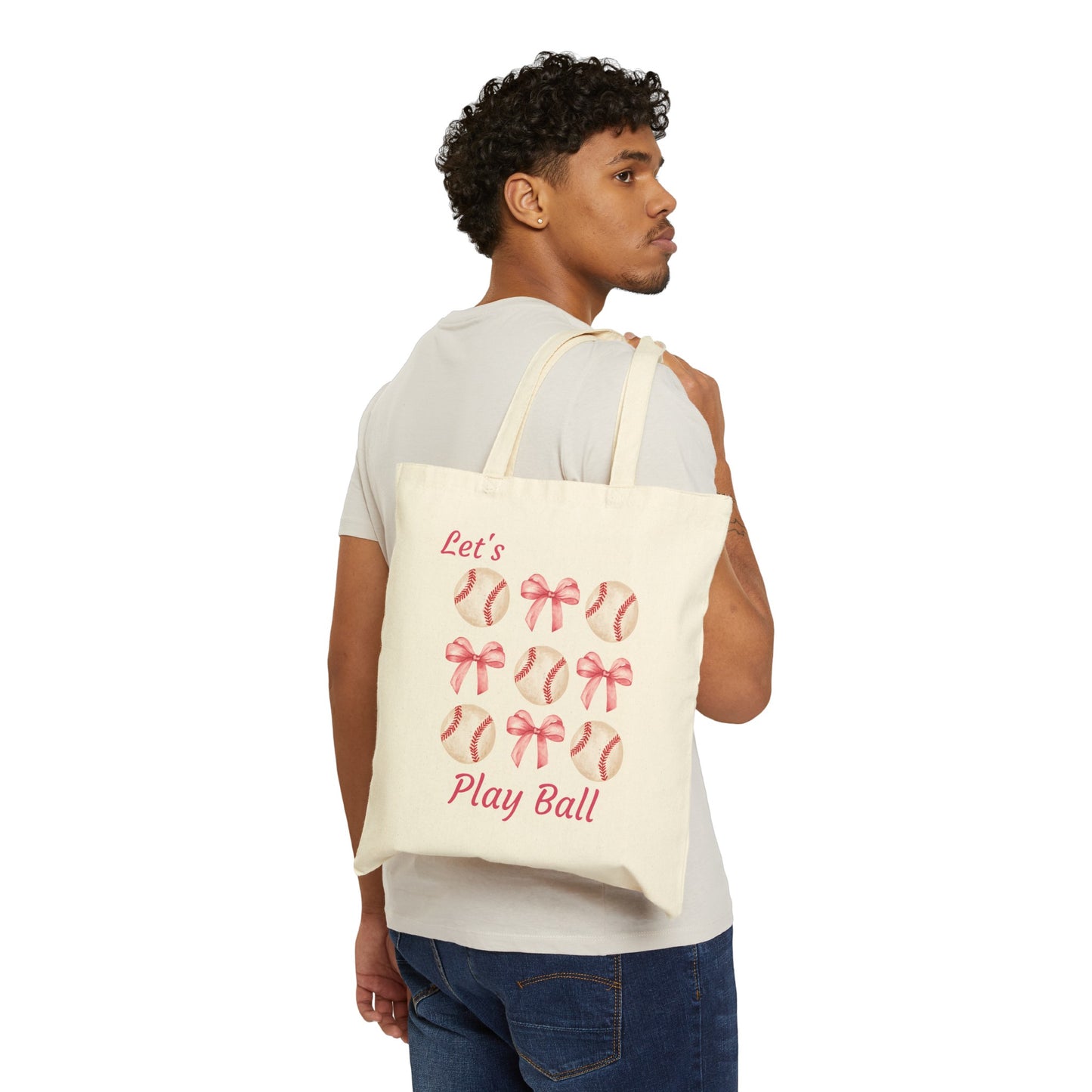 Let's Play Ball, White Tote Bag