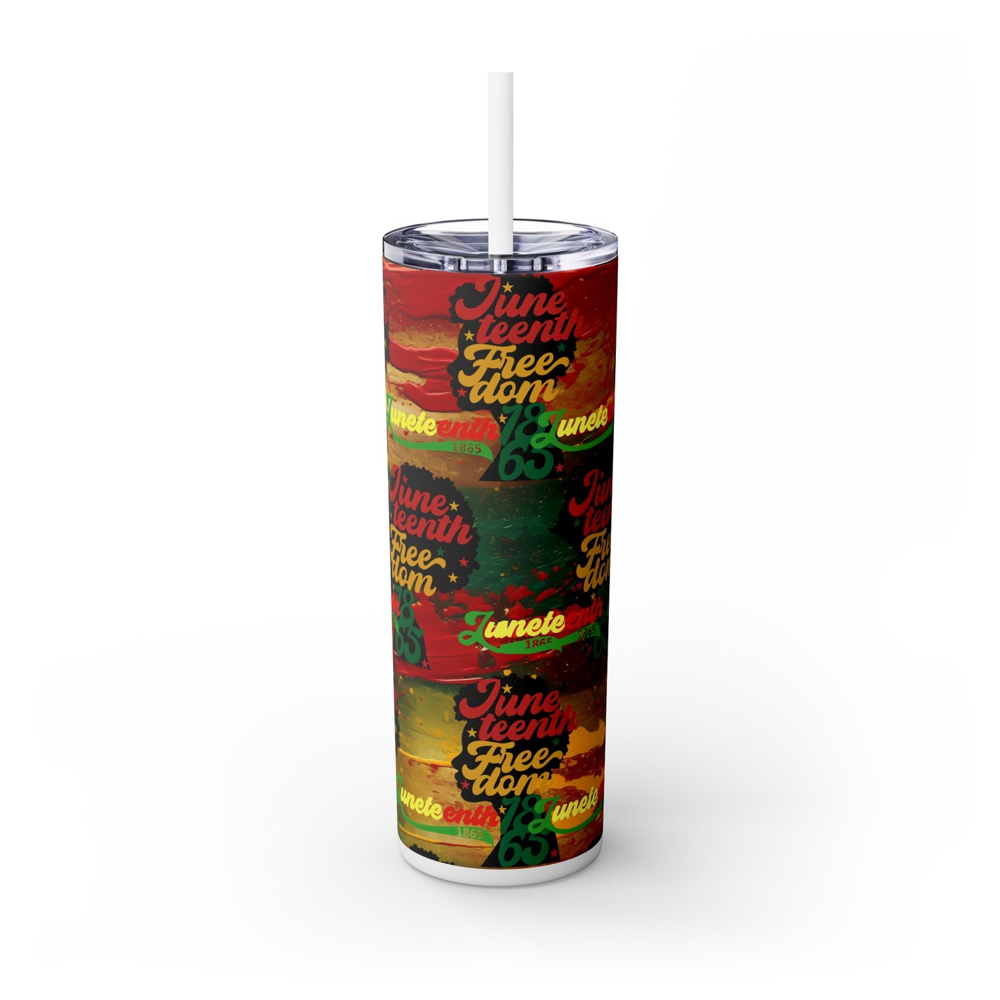 Juneteenth, Skinny Tumbler with Straw, 20oz