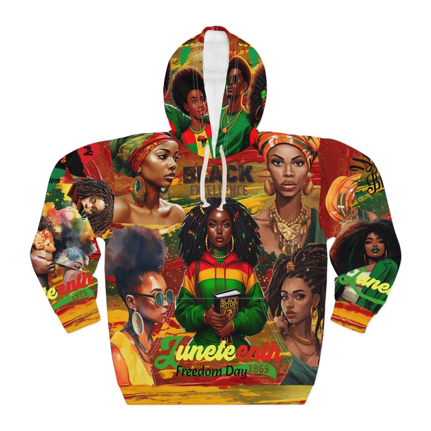 Juneteenth Girls, Unisex Pullover Hoodie (AOP)