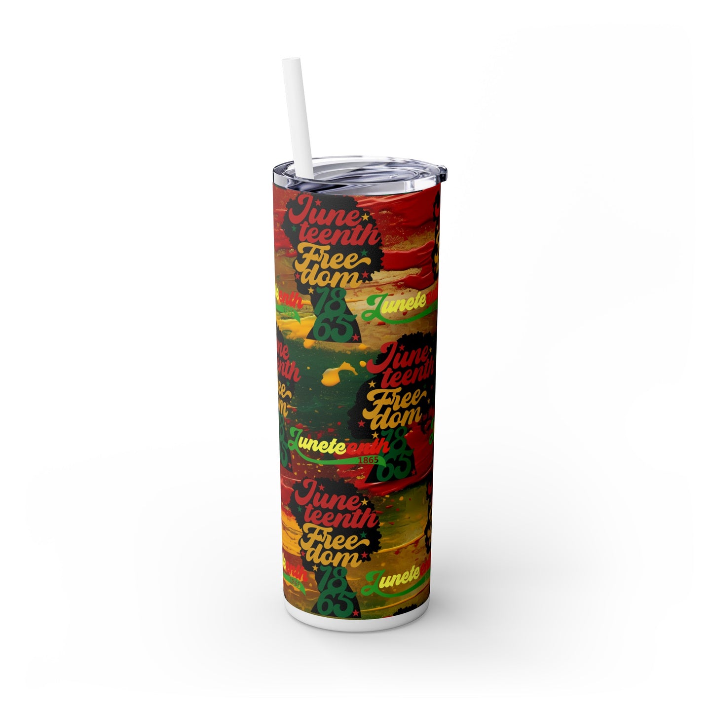 Juneteenth, Skinny Tumbler with Straw, 20oz