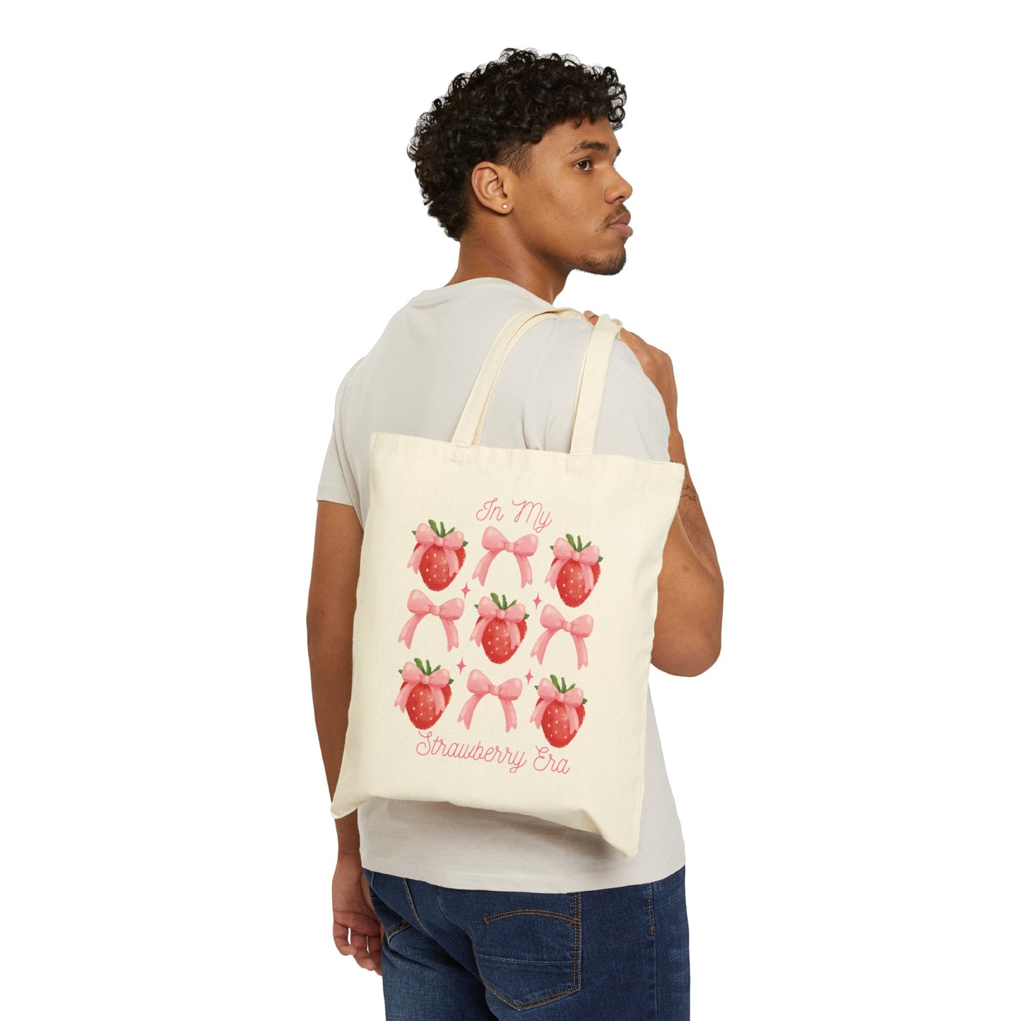 In My Strawberry Era, White Tote Bag