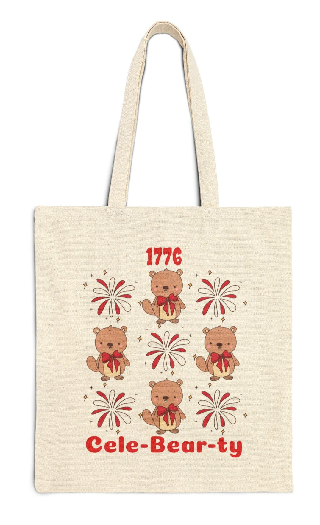 1776 Cele-Bear-ty, White Tote Bag