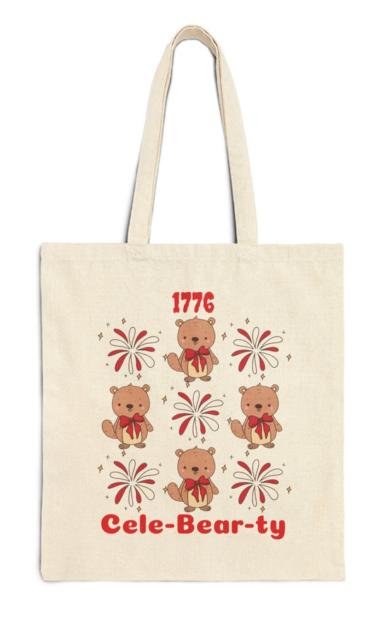 1776 Cele-Bear-ty, White Tote Bag