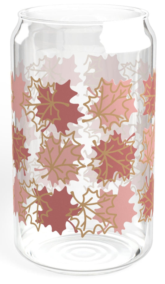 Designer Leaf, Sipper Glass, 16oz