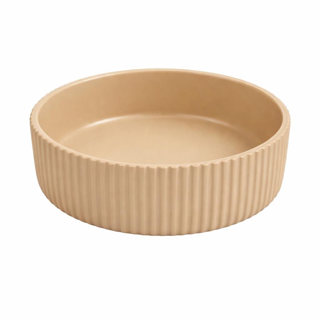Hand-Crafted Ribbed Concrete Candle Bowl