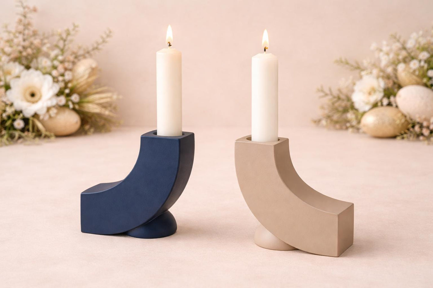 Crescent Arch Candle Holders – Modern Sculptural Set