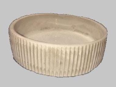 Hand-Crafted Ribbed Concrete Candle Bowl
