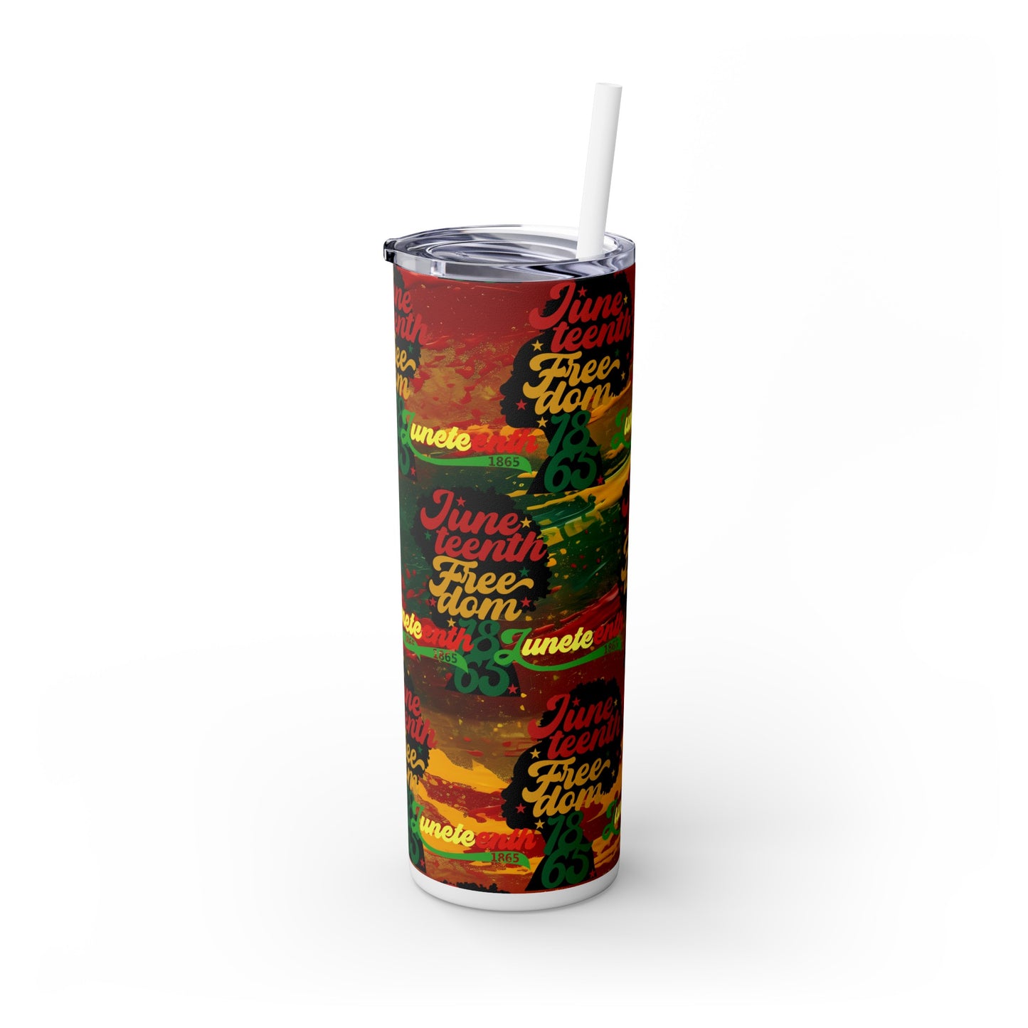 Juneteenth, Skinny Tumbler with Straw, 20oz