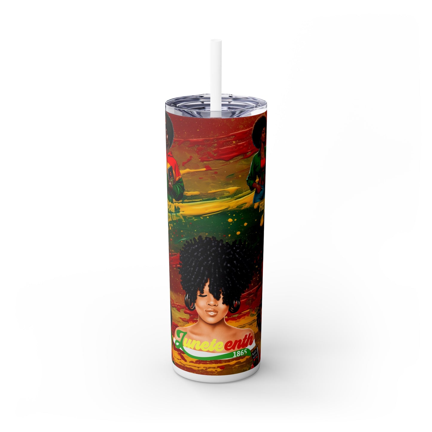 Juneteenth Freedom, Skinny Tumbler with Straw, 20oz