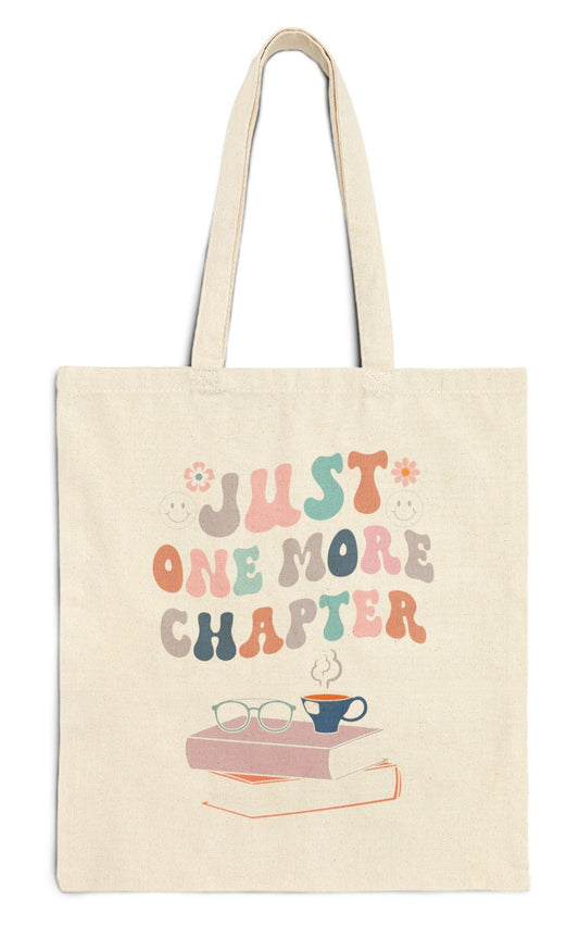 One More Chapter, White Tote Bag