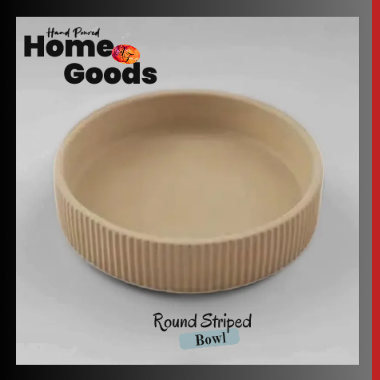 Hand-Crafted Ribbed Concrete Bowl