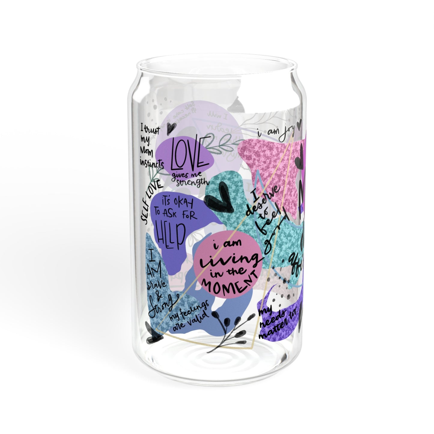 Mom Daily Affirmation, Sipper Glass, 16oz