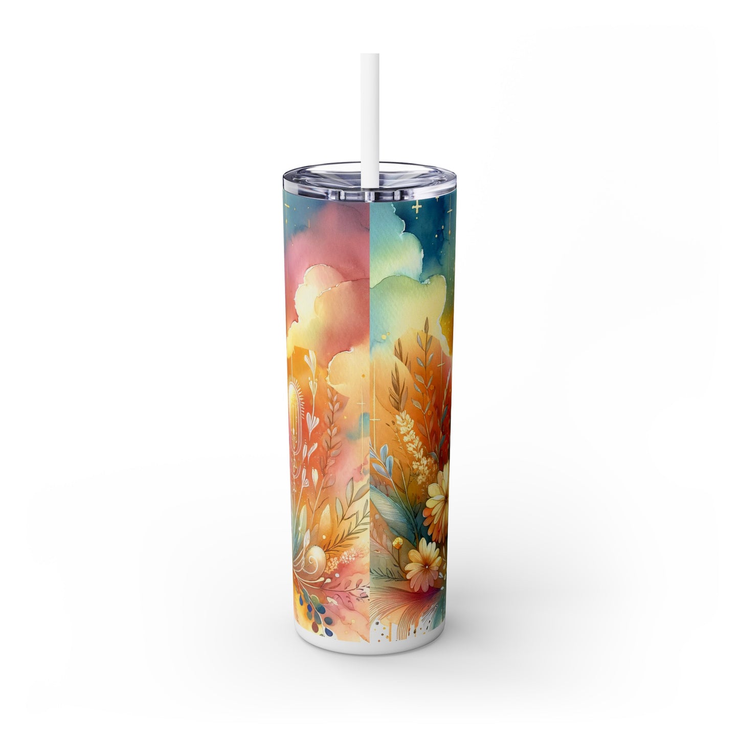 He Is Risen - Black, Skinny Tumbler with Straw, 20oz