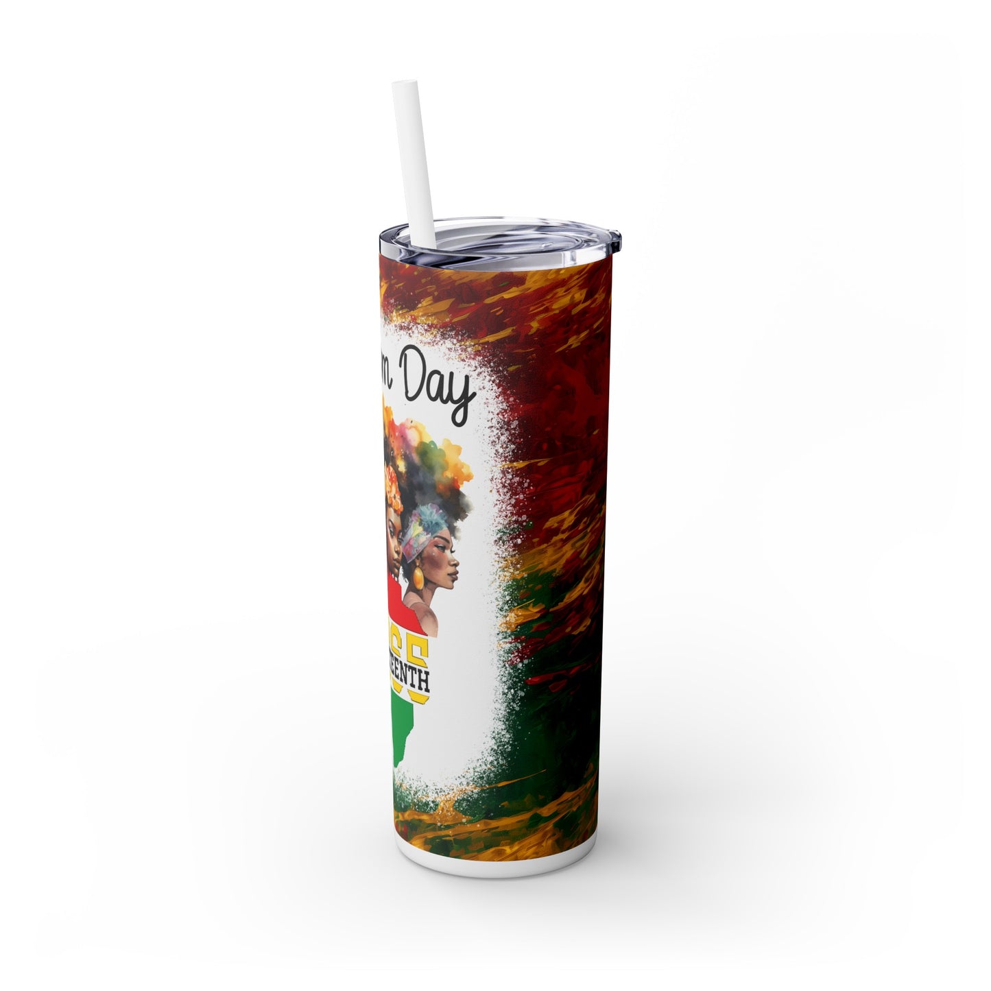 Juneteenth Freedom, Skinny Tumbler with Straw, 20oz