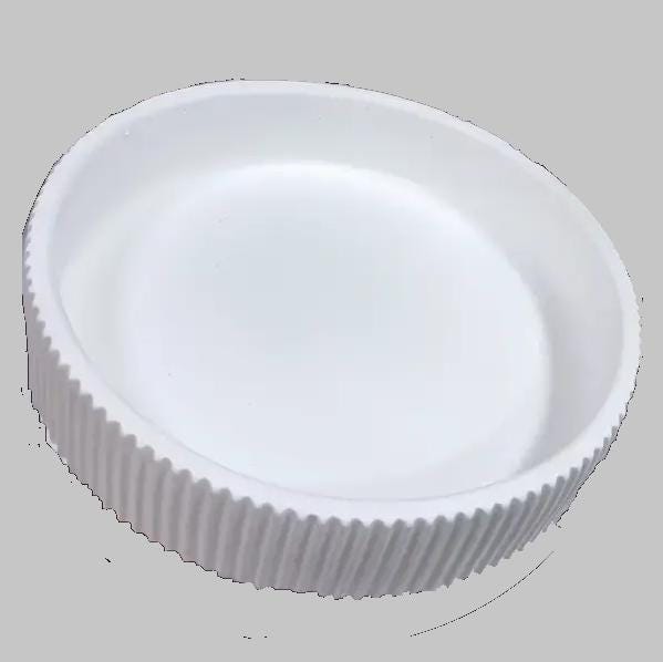 8" Hand-Crafted Ribbed Concrete Candle Bowl