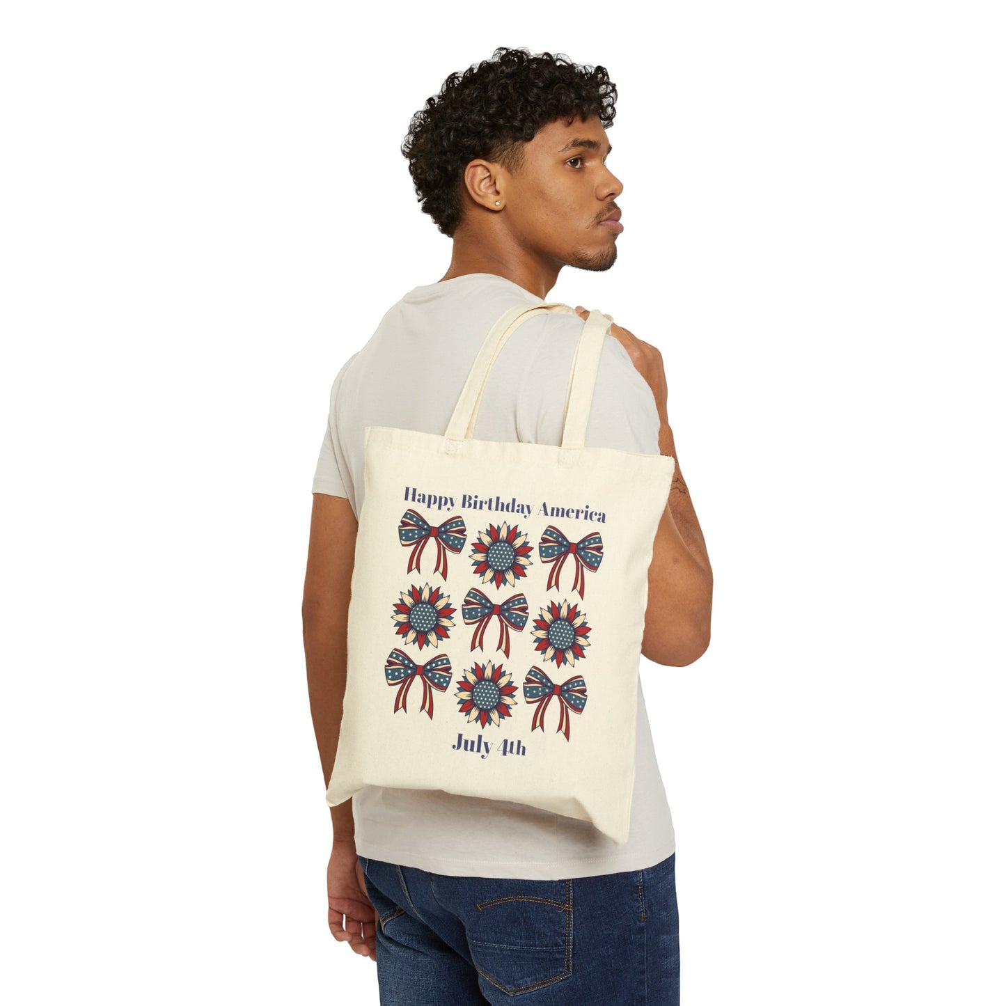 Happy Birthday America, White Tote Bag