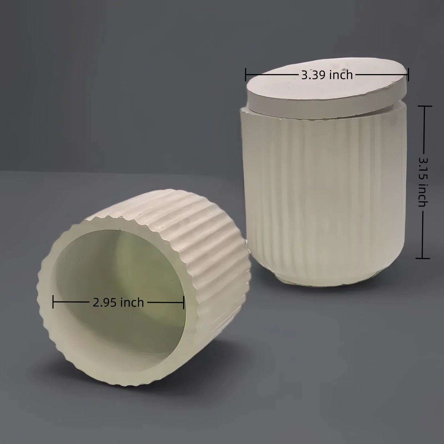 Ribbed Candle Vessel (Jar with Lid)