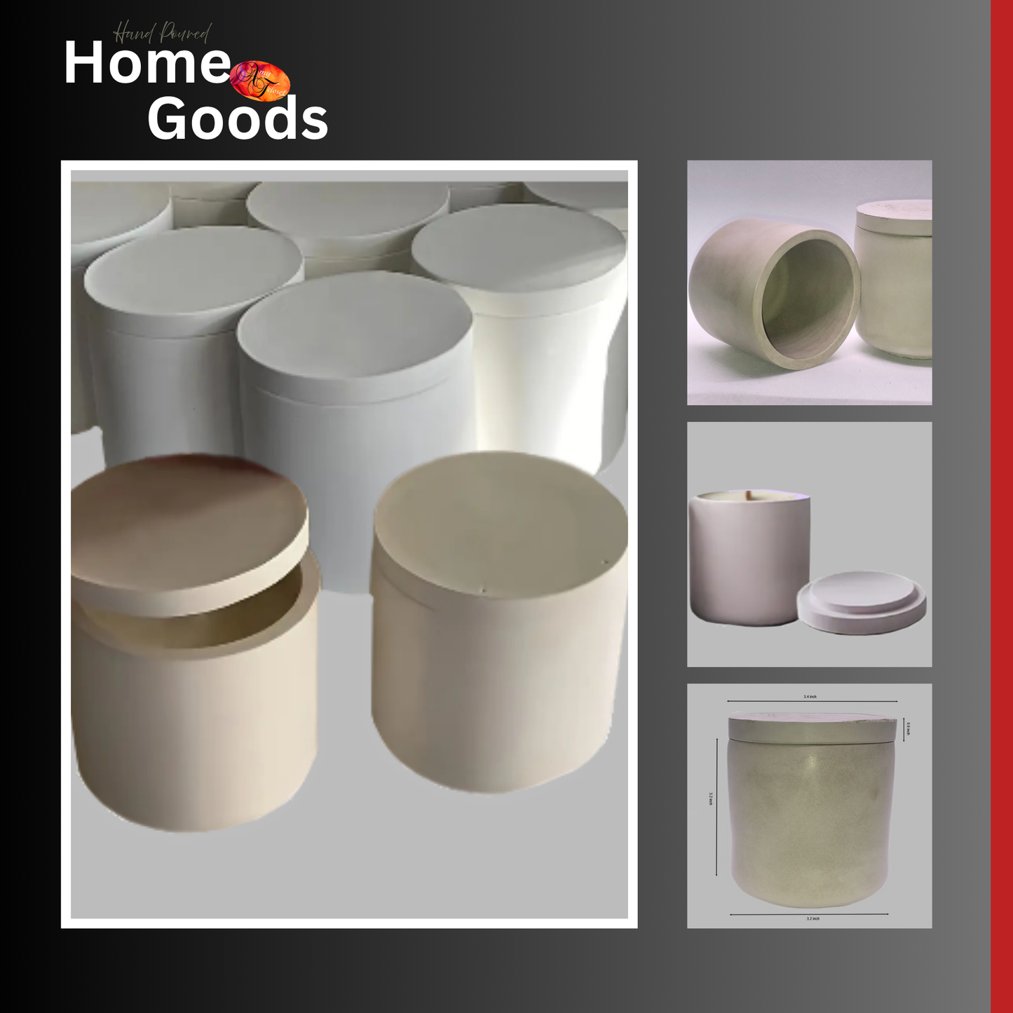 Stone Tube Jar with Lid