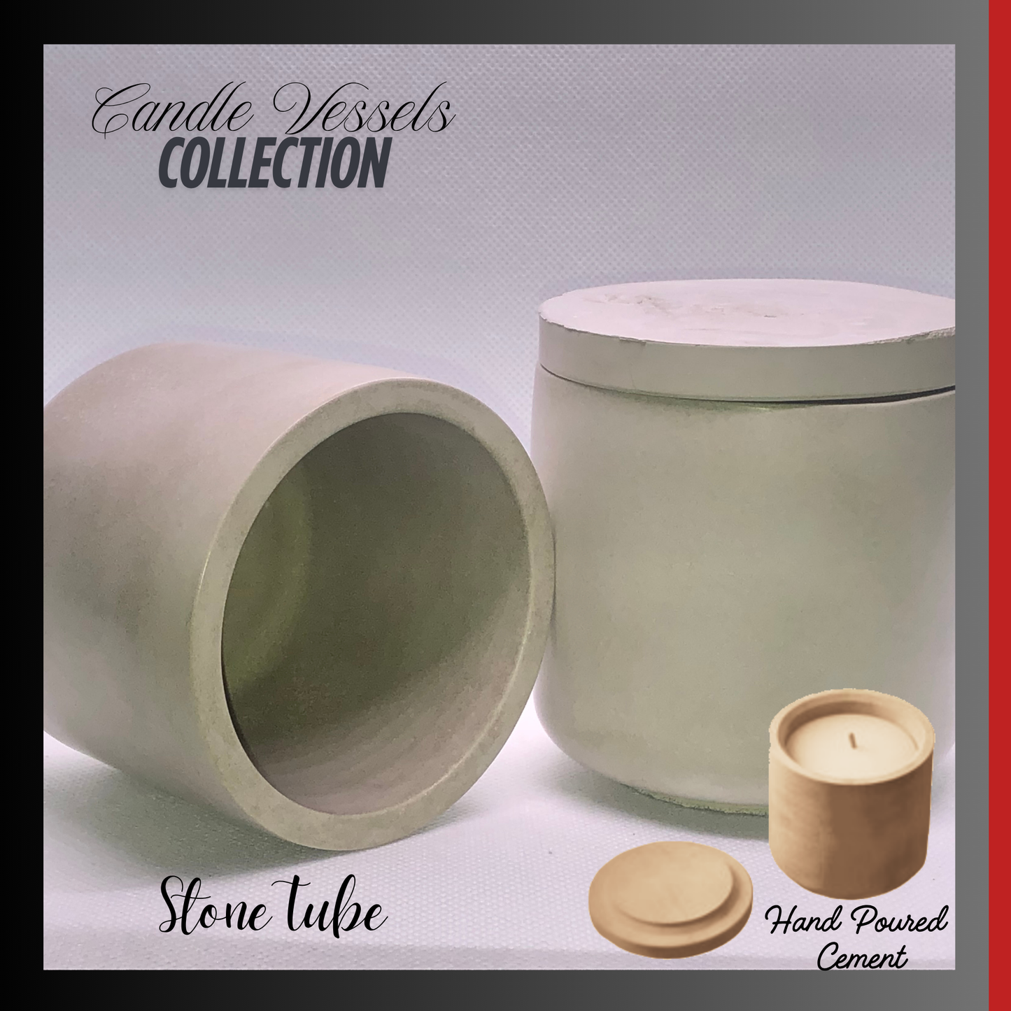 Stone Tube Jar with Lid