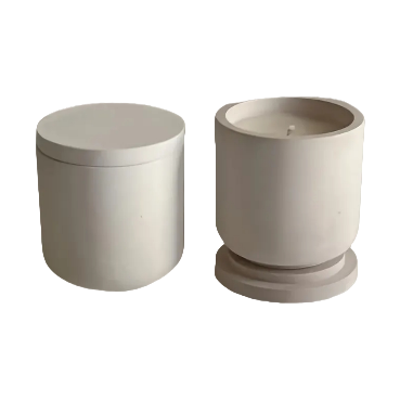 Stone Tube Jar with Lid