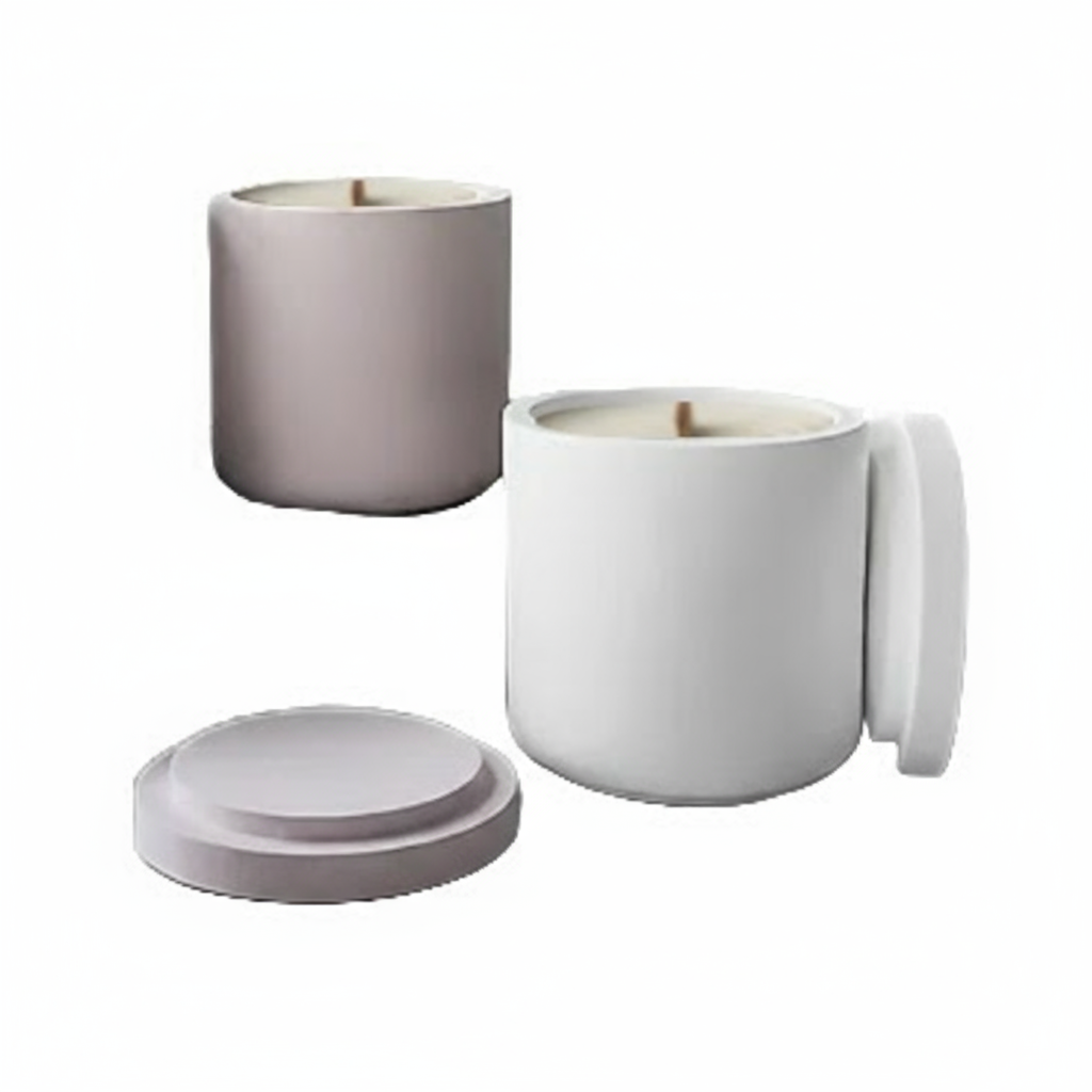 Stone Tube Jar with Lid