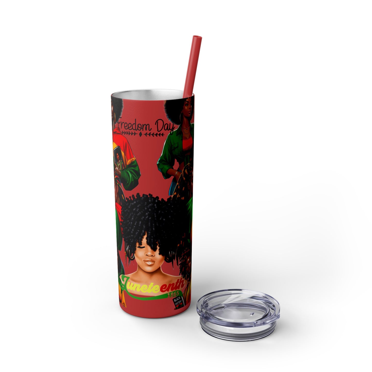 Juneteenth Freedom, Skinny Tumbler with Straw, 20oz