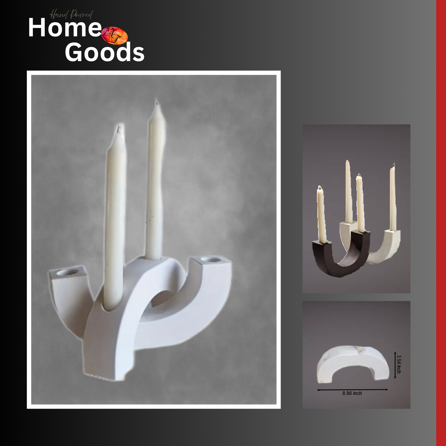 U-Shaped Concrete Candle Holder