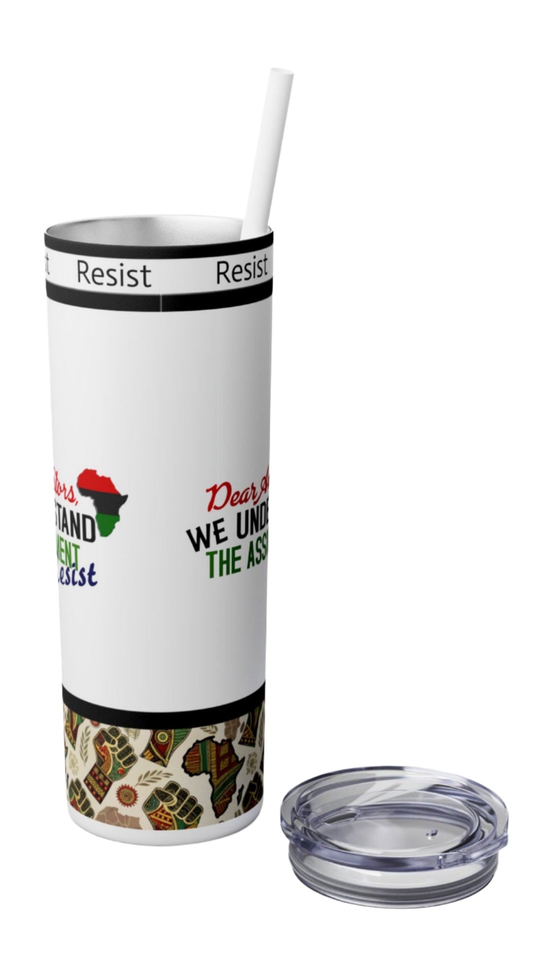 Resist, Skinny Tumbler with Straw, 20oz