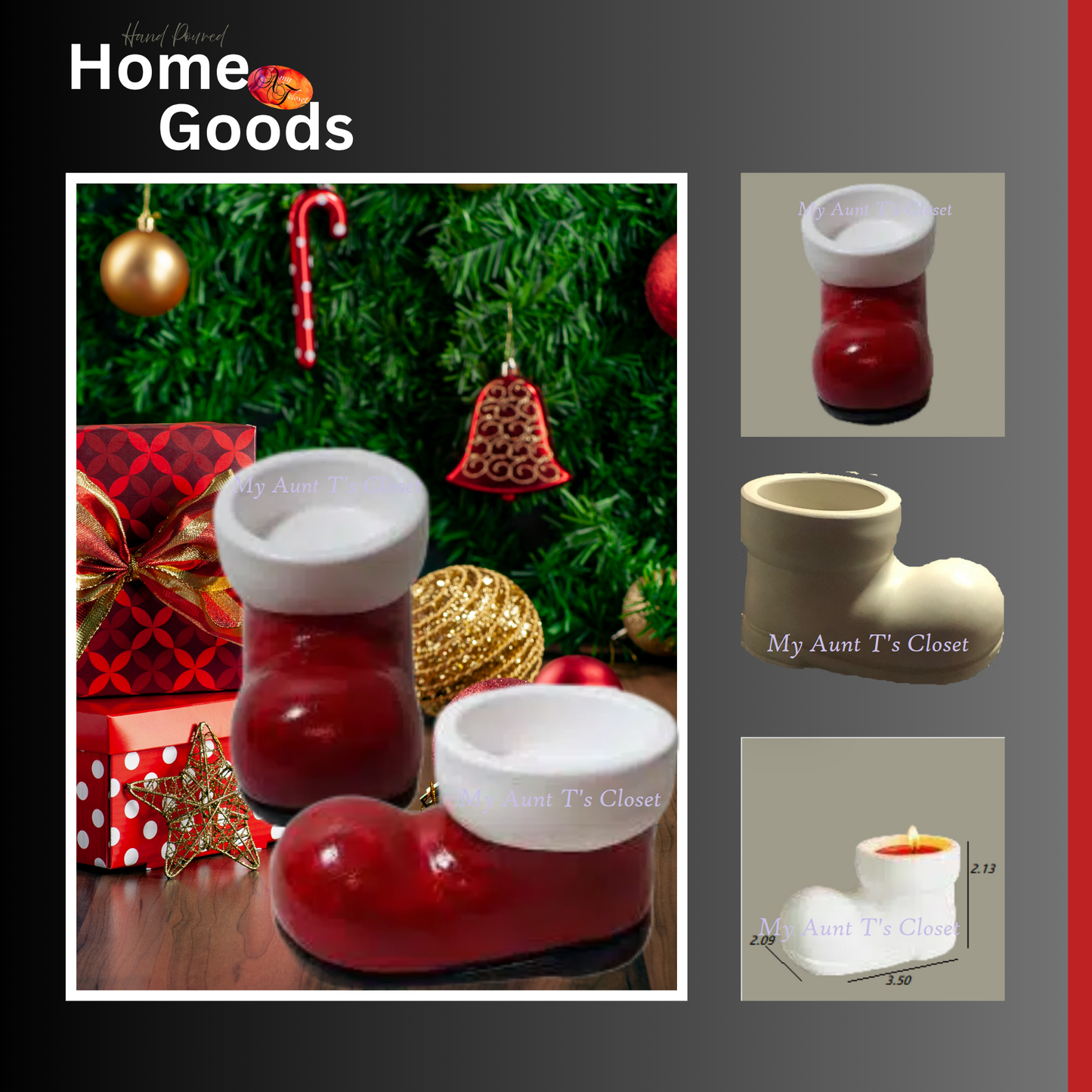 Santa's Boots Tealight Candle Holder