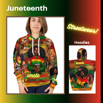Juneteenth Girls, Unisex Pullover Hoodie (AOP)