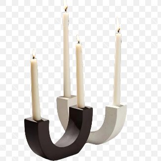 U-Shaped Concrete Candle Holder