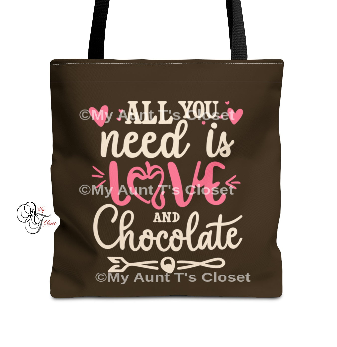 Love and Chocolate, Brown Tote Bag