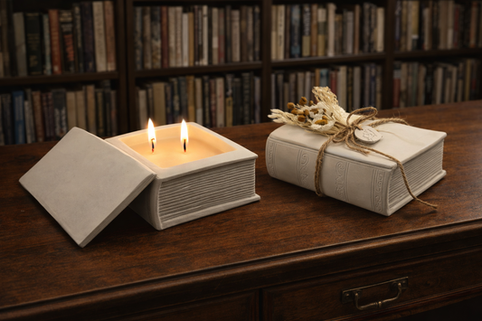 Heirloom Book Shaped Candle Vessels/Storage Box